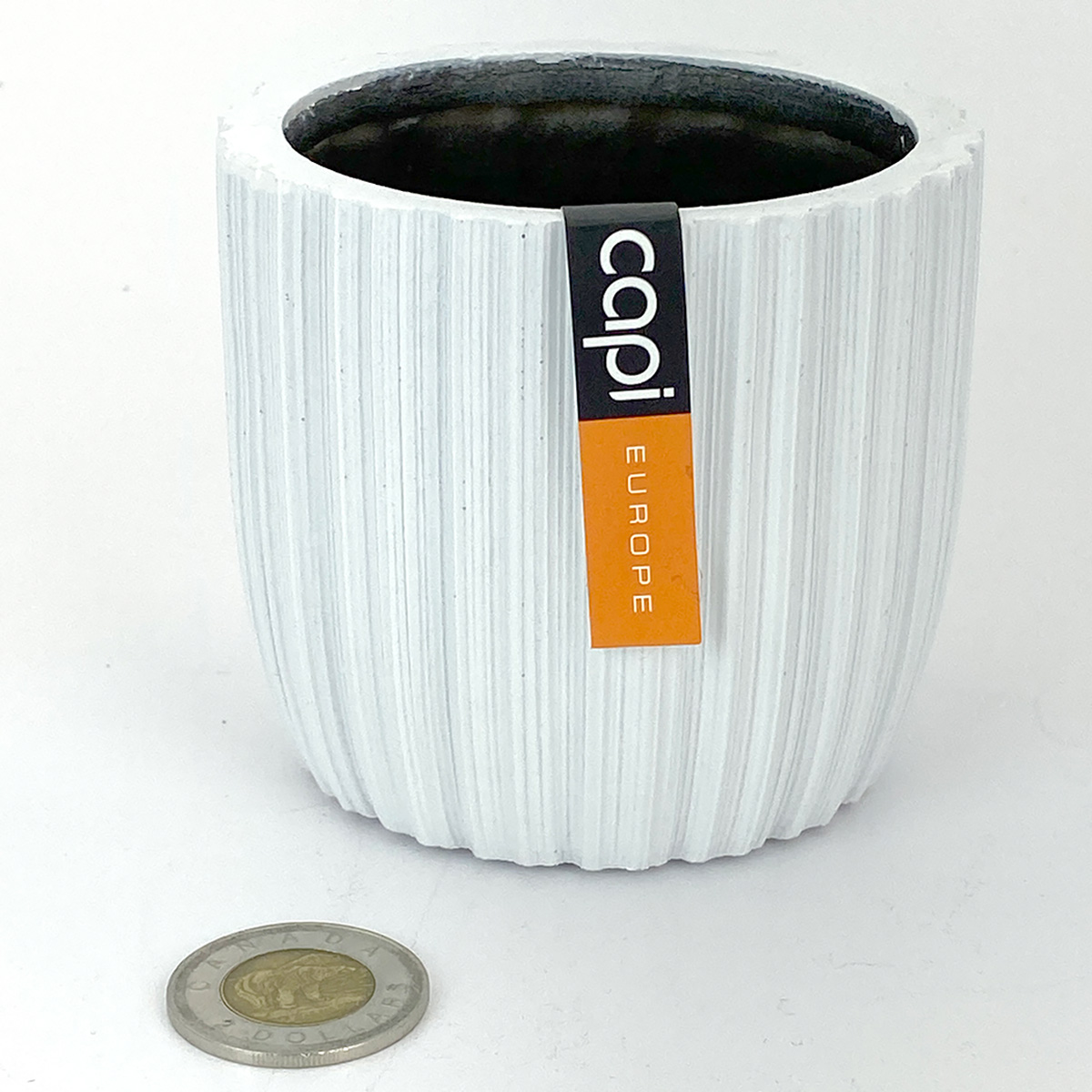 Capi Planter Ball Stripes White Pot 10x9