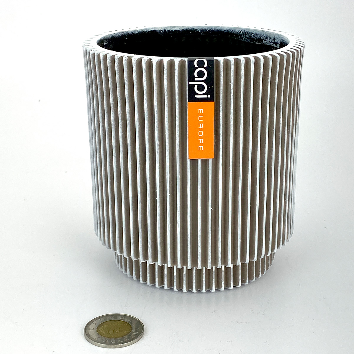 Capi Vase Cylinder Groove Ivory Pot 11x12