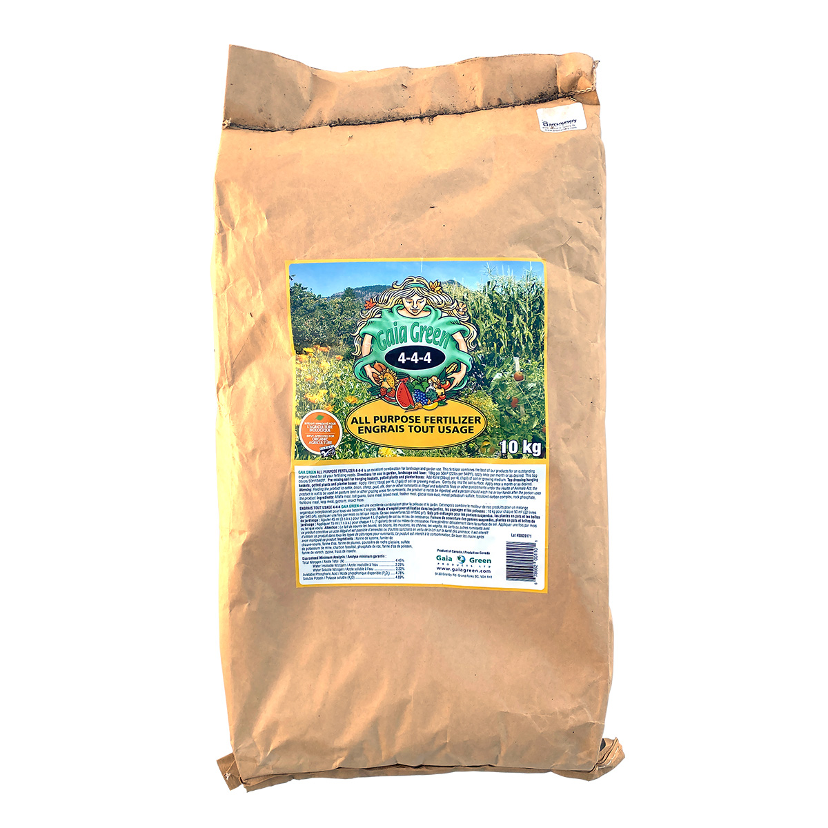 Gaia Green All Purpose Organic Fertilizer 4-4-4 10kg Bag