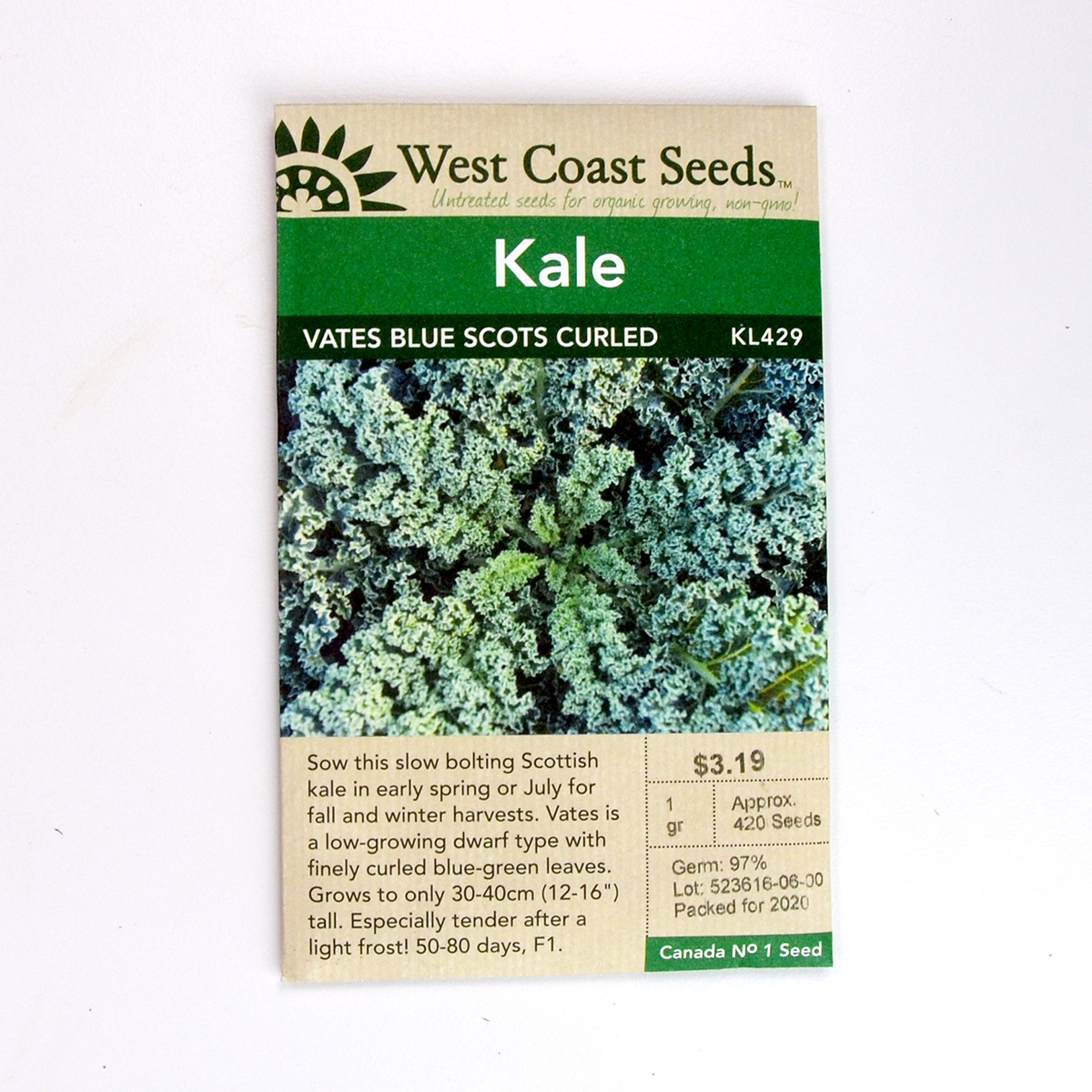 Kale Vates Blue Scots Curled Seeds KL429