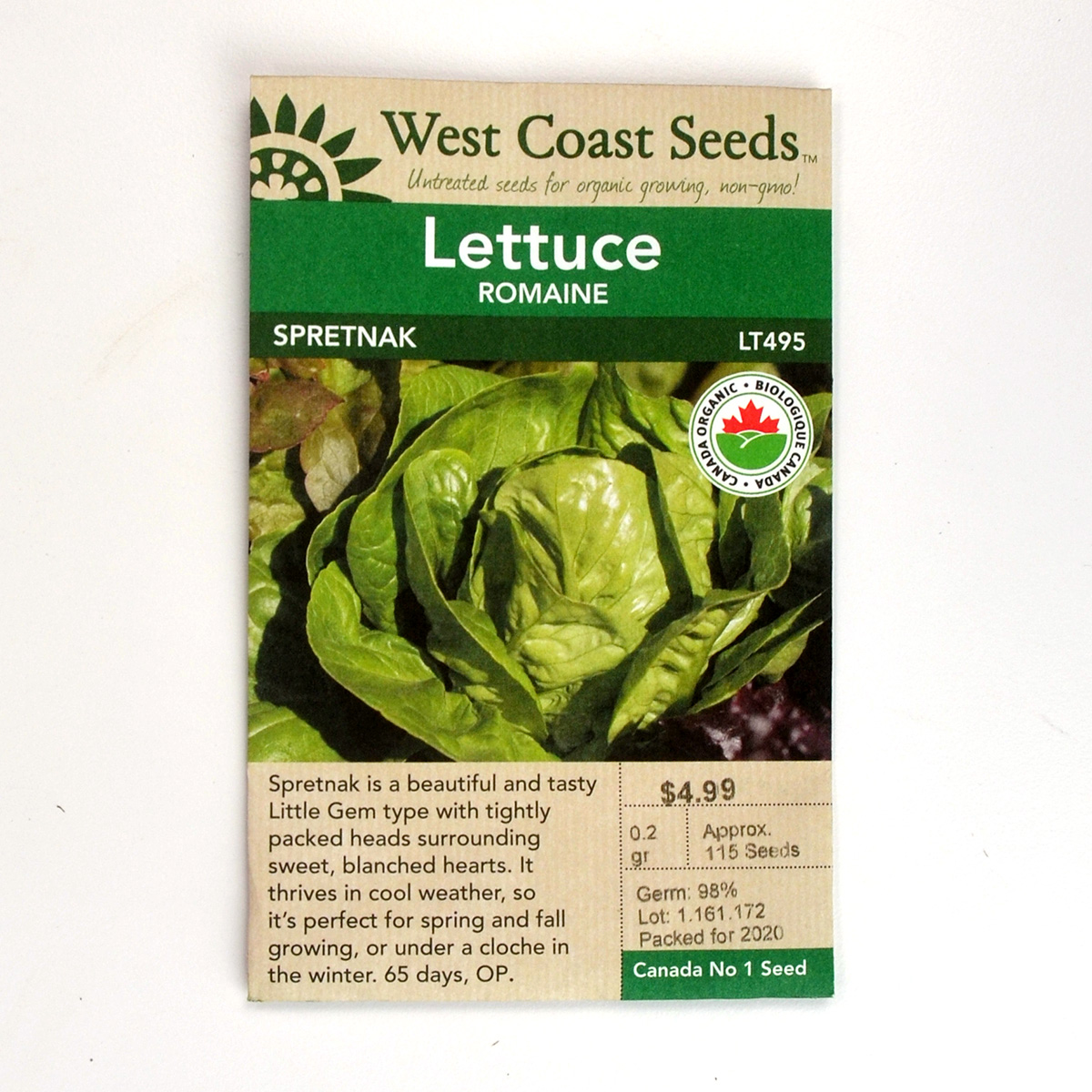 Lettuce Spretnak Seeds LT495