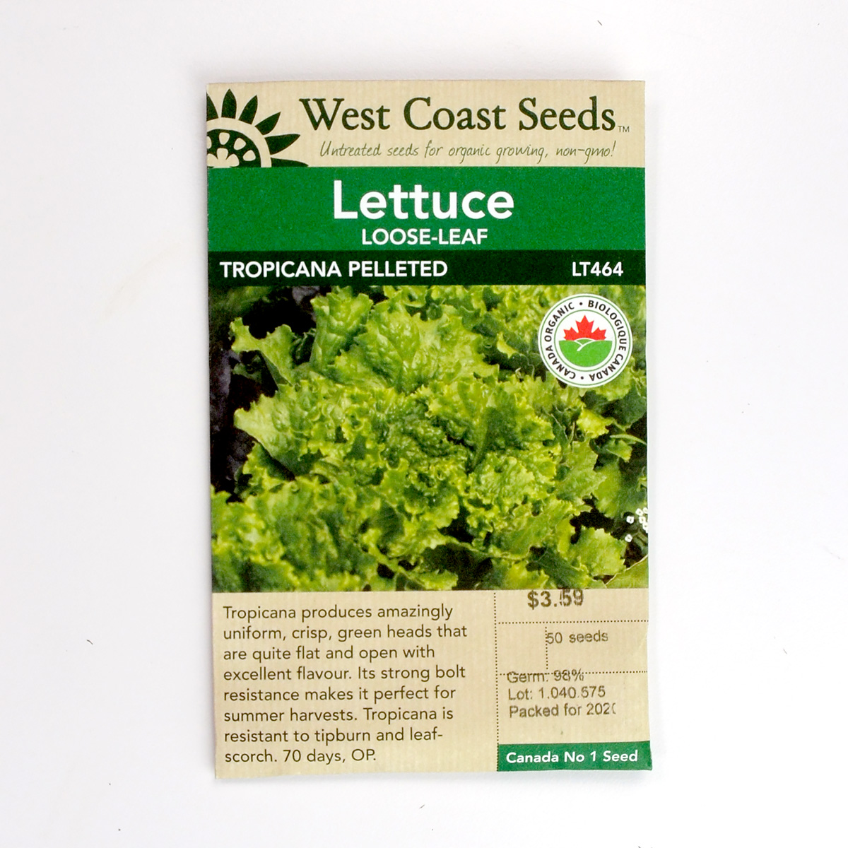 Lettuce Tropicana Pelleted Seeds LT464