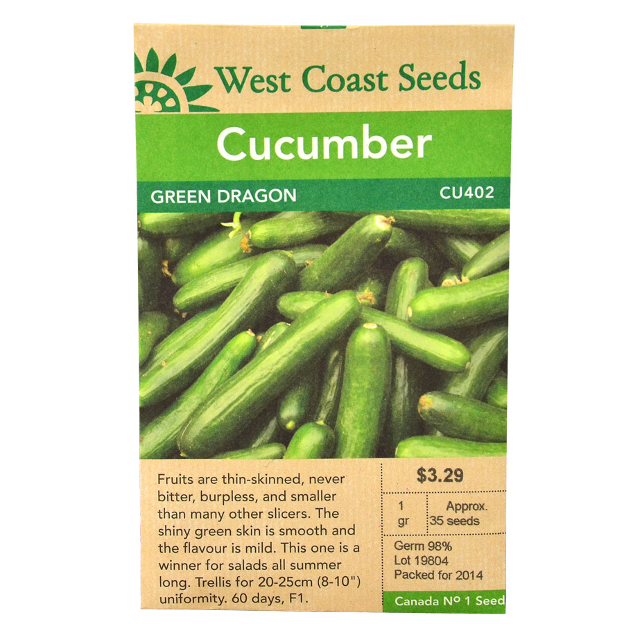 Green Dragon Cucumber Seeds West Coast Seeds Art S Nursery Ltd