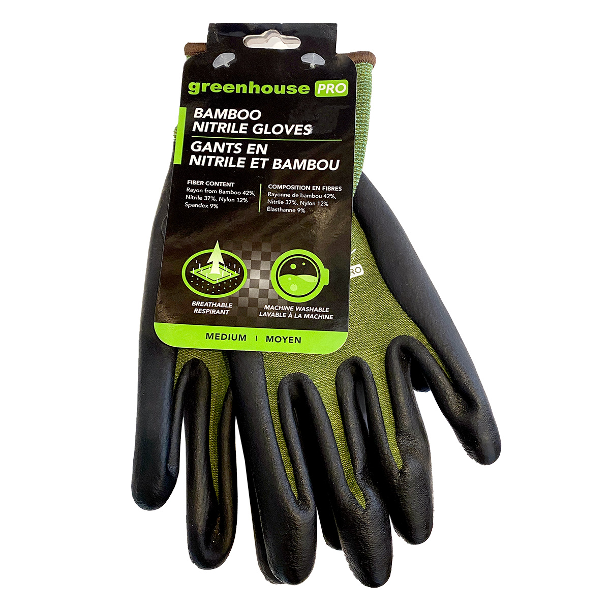 GREENHOUSE PRO Bamboo Nitrile Gloves MEDIUM