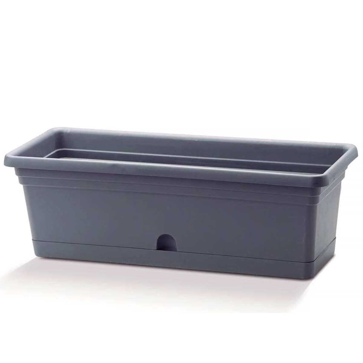 Crescent Emma Charcoal 16in x 8in Rectangular Planter  