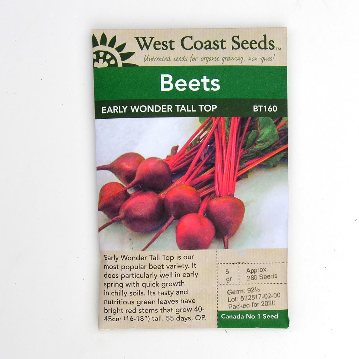 Beets Early Wonder Tall Top Seeds BT160
