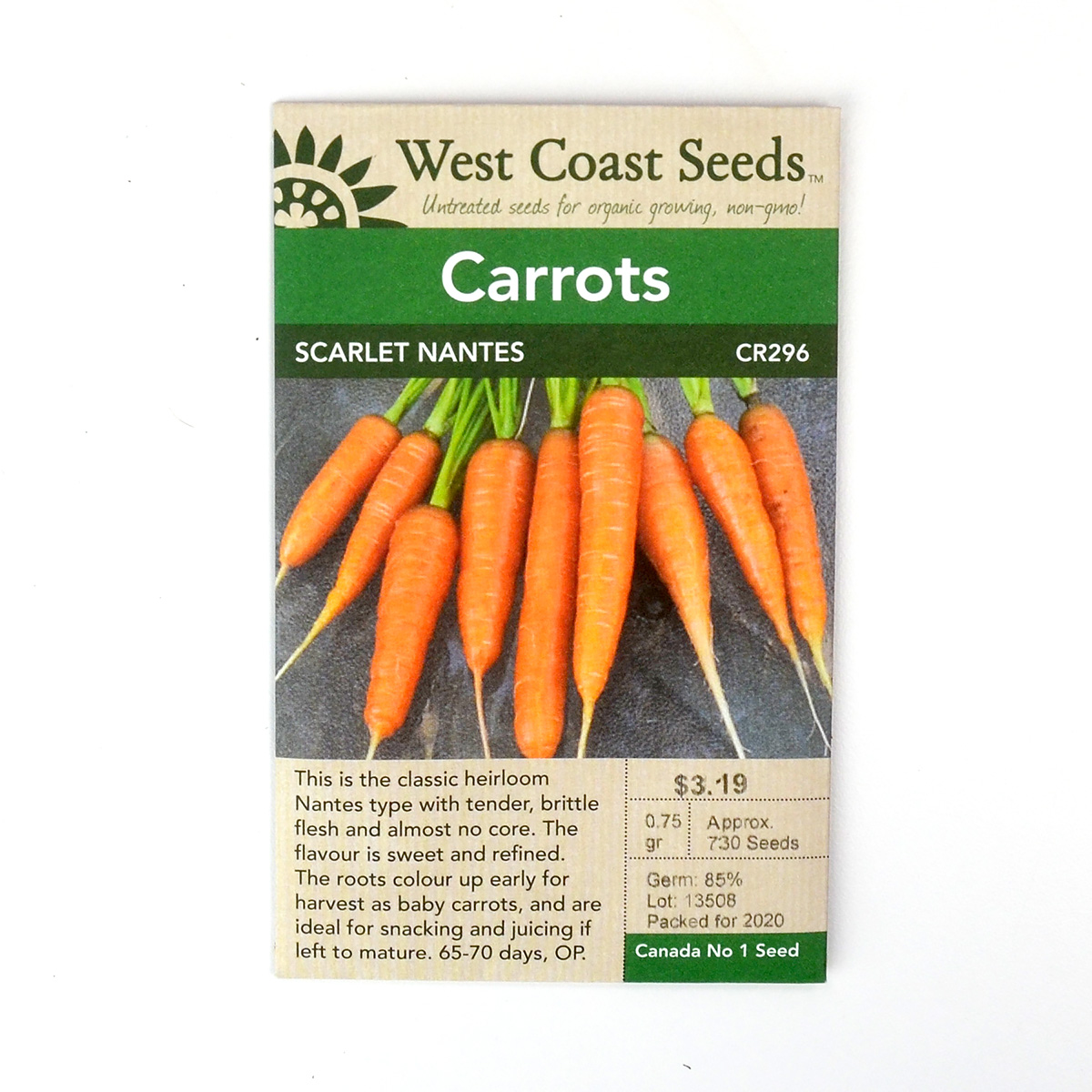 Carrot Scarlet Nantes Seeds CR296